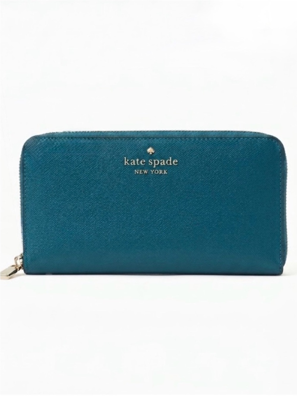 kate spade teal zip-around wallet